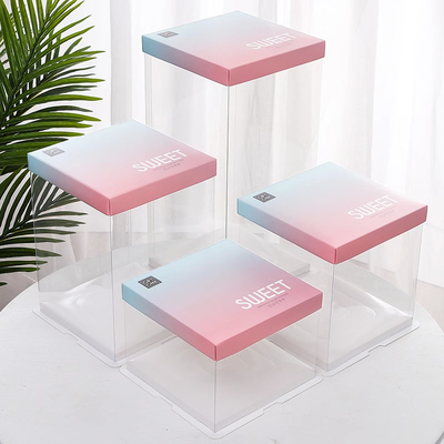 กล่องเค้กพิมพ์แบบ CMYK / Pantone แบบมืออาชีพ สําหรับการจําหน่ายและขายเบสกิ๊ก