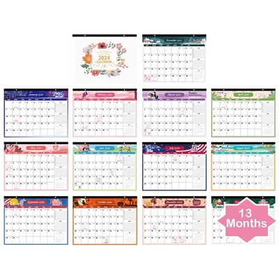 ปฏิทินผนังตามสั่ง 12 X 12 นิ้ว ปรับแต่งปีของคุณด้วยธีมวันหยุด / ฤดูกาล และเพิ่มวันที่ส่วนตัว