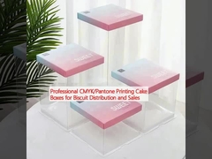 กล่องเค้กพิมพ์แบบ CMYK/Pantone แบบมืออาชีพ สําหรับการจําหน่ายและขายเบสกิ๊ก