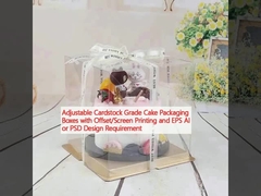 กล่องบรรจุเค้กระดับ Cardstock ที่ปรับได้ พร้อมเครื่องพิมพ์ออฟเซต/สกรีน และความต้องการการออกแบบ EPS AI หรือ PSD
