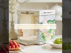 กล่องบรรจุเค้กที่ทําตามสั่ง แมท แลมเนียนและออฟเซ็ตพิมพ์เพื่อรับสั่งซื้อตามสั่ง