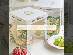 กล่องเค้กความหนากระดาษที่สามารถปรับแต่งได้ สําหรับการปกป้องและนําเสนอเบสกิต