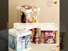 การสั่งซื้อตามสั่ง รับกล่องบรรจุเค้กที่มี AI CDR หรือ PDF ความต้องการการออกแบบและ Matt Lamination