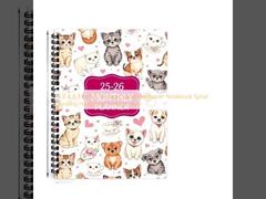 สมุดโน้ตปกแข็งแบบเกลียววินเทจ ขนาด 5.8 x 8.3 นิ้ว เข้าเล่มแบบเกลียว ปกแข็ง สไตล์วินเทจ