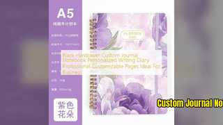 สมุดบันทึกปกแข็งแบบกำหนดเองสีดำสมุดบันทึกไดอารี่ส่วนบุคคล