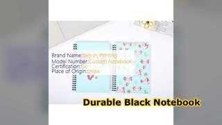 สมุดโน๊ตเกลียวสีดำบันทึกการร่างปกแข็งที่ทนทาน