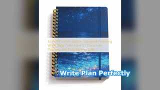 สมุดวางแผนสมุดบันทึกปกแข็งสีดำสมุดเกลียว